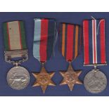 WWII Group of Four Includes: GRVI India General Service Medal with North West Frontier Bar 1936-37