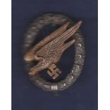 WWII German Para FalschimJager War Badge.