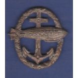 Imperial German Zeppelin Naval commemorative members cap badge 1900-1913