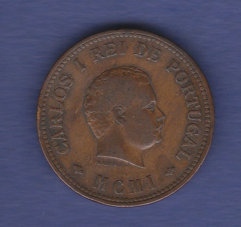 India - Portuguese - 1901 ½ Tanga, Ref KM16, Grade GVF.