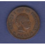 India - Portuguese - 1901 ½ Tanga, Ref KM16, Grade GVF.