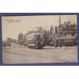 Middlesex - The Tram Terminals, Hampton Court showing tram 296.