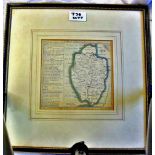 Badeslade Print 1741, Map of Norfolk 12 1/2" x 12 1/2" in Hogarth Frame.