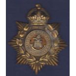 Duke of Cornwall's Light Infantry Helmet Plate. Kc