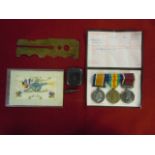 WWI Trio consisting of: BWM, Victory Medal and Army Long Service medal, with photo Royal Artillery