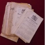 Newspapers (x5) - 19th and 20th century newspapers includes  The London Gazette, The Observer, The