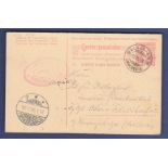 Switzerland 1908  10 Cents Postal Stationery Reply Card, used Maloja-Kulm to Schreiberhau.  Two