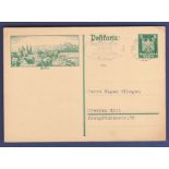 Germany 1926  5 PF Postal Stationery Card, used Frankfurt to Breslau.  Sulda card.  Frankfurt
