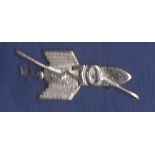 Indian 70th Armoured Regt Cap badge, (White Metal)