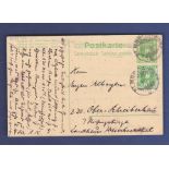 Switzerland 1908  5 Cents Postal Stationery Card uprated 5 Cents adhesives, used Moritz-Dorf to