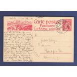 Switzerland 1925  20 Cents Postal Stationery Card, used Engleberg to Frankfurt.  (Blick com