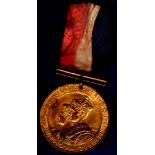 Great Britain Medallion - 1937 King George VI Coronation Medal  Gold gilt with original ribbon.