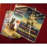 Vintage Posters x 7 - Includes Three Thai movie posters, Guinness poster, Vintage Enamel sign Advert