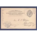 U.S.A. 1908  2 Cents Postal Stationery Card, used Franfort to Berlin.