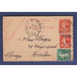 Foreign Postcards - France 1914  10 Cents Postal Stationery Card up rated 10 Cents and 5 Cents