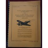 WWII Pilot's Flight Operating Instructions for army models P - 63A-8, P - 63 A-5 Airplanes etc.