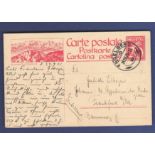 Switzerland 1925  20 Cents Postal Stationery Card, used Engleberg to Frankfurt.  (Blick com