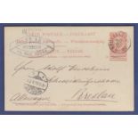 Foreign Postcards - Belgium 1900  10 Cents Postal Stationery Card used Bruxelles to Breslau.