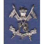 Indian 18th Cavalry Regt Cap badge, (White Metal)