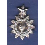 Indian 62nd Armoured Regt Cap badge, (White Metal)