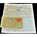 Diamond & Coloured Stone Merchant - 1910  Benjamin Nathan.  1910 letter-headed Memo and other