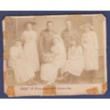 WWI Norfolk Family Uniformed Wedding Photograph, Sgt R Snelling 6" x 4" April 12 1919. Taped.