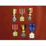 WWII Period Belgium medals (6) including Belgium Civil Service Decorations (One with Rosette), Civil