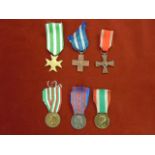 Italian Medals (6) Including 1916 War Cross, Vittoria Emanuel 3rd; medal for Libya in silver,