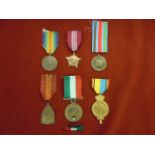 Medal selection of six various including: UN Medal, Belgium WWI Victory medal Gulf war medal etc.