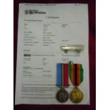 Rhodesia General Service medal and Zimbabwe Independence medal, named to Pte Petersen awarded 11/