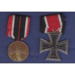 German Copies of Iron Class 2nd class and War Merit medal.