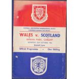 Football Programme - 1966  Wales v Scotland European Nations Cup match.