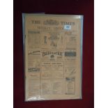 EPHEMERA - Newspapers. Five issues of the weekly edition of 'The Times'. Dated December-January