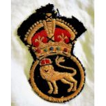 World War II , Civil Defence Corps Cloth Patch, Slight Damage K.C.