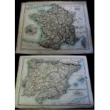 FRANCE 19”x14” 1889 (JOHNSON’S ATLAS) – Environs of Paris inset