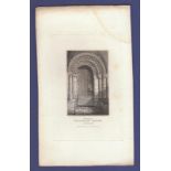 Ephemera - Norfolk - Hillington Church Antique print - South entrance.  100mm x 155mm, 4" x 6",