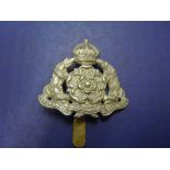 The 2nd Derbyshire Yeomanry Regiment, in white metal with a KC. Nice Original Condition.