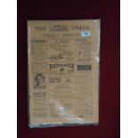 EPHEMERA - Newspapers. 6 Issues of the weekly edition of 'The Times'. Dated March/April 1940.