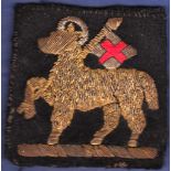 Vintage Queen's Royal Regt. Cloth patch  Embroided in gold.  Scarce patch.