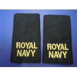 Royal Navy MTP Sliders with Royal Navy embroided in gold.