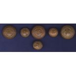 New Zealand Buttons (6), Large (3 small) (3), brass. GS Pattern - The Southern Cross 'New Zealand