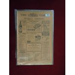 EPHEMERA - Newspapers. Five issues of the weekly edition of 'The Times'. Dated January/March 1940.