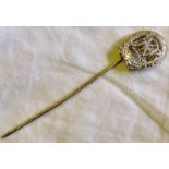 Stick Pin (Germany) Nazi Party DRL National Sports badge stick pin, in silver.  EF.