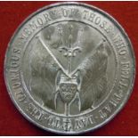 Medal commemorating the Battle of Jutland, 31st May 1916, white metal made by Spink and son. Good