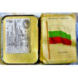 Kensitas Silk cigarette cards (26), National Flags. In a small tin.