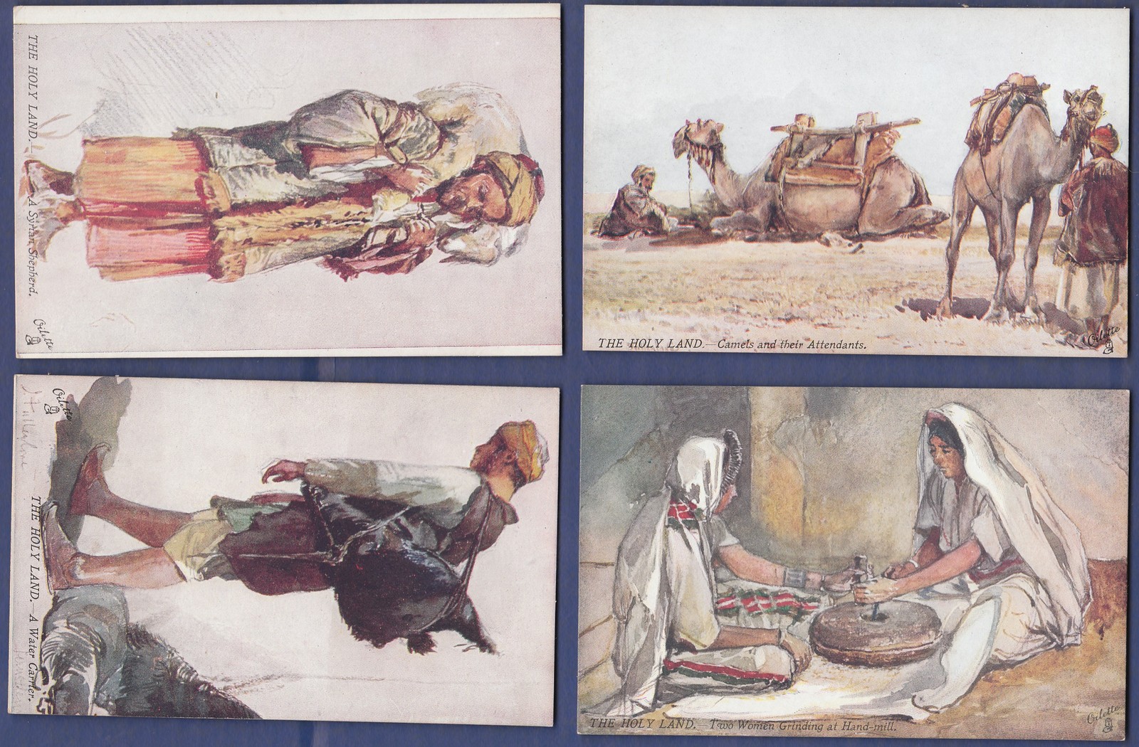 A collection of (4) postcards, The Wide - Wide - World collection In the Holy Land . Series III
