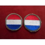 USA Shoulder Sleeve Insignia - Two Army Ground forces. Circular red, white and blue, woven on