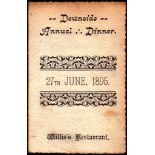 Downside Annual Dinner - 1895 (27th June)  Menu, Willis Restaurant.