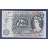 Great Britain  1963 J.Q.Hollom £5  B297, prefix J42.