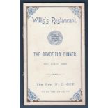 The Bradfield Dinner - 1895 (4th July)  The Rev. R.C.Guy in the chair, Willis Restaurant.